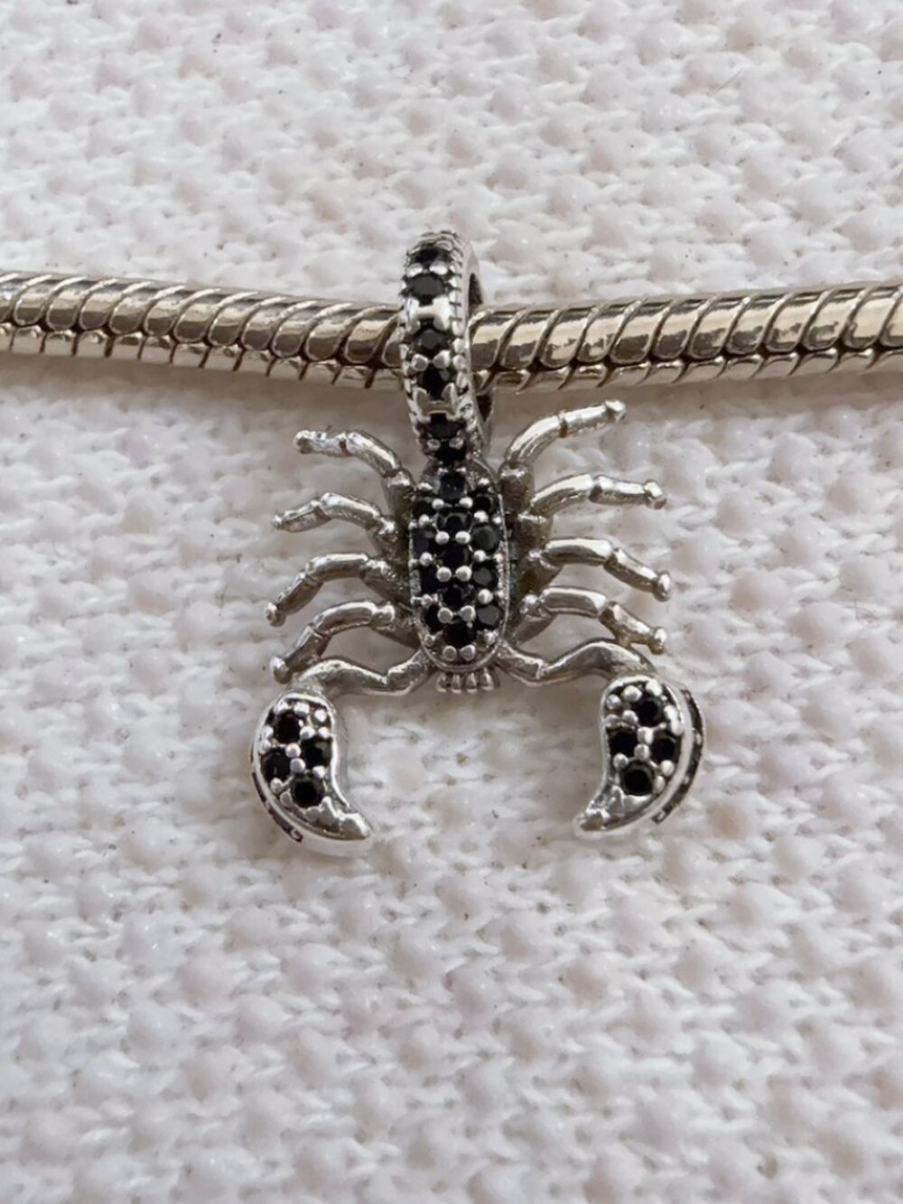 Scorpion Charm Black Rhinestone Silver Tone Bracelet Charm For Pandora Bracelet